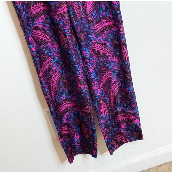NEW J Crew Silk Jumpsuit Midnight Floral Elastic Waist Spaghetti Straps Size 6 - Picture 6 of 16